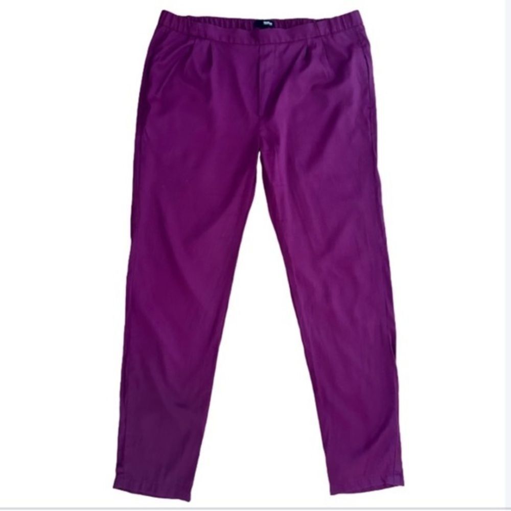 Brooklyn Industries maroon pleated ankle trousers medium elastic minimalist